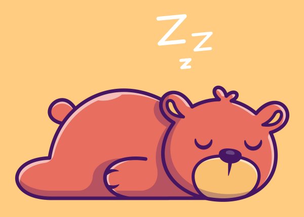 cartoon of sleeping bear